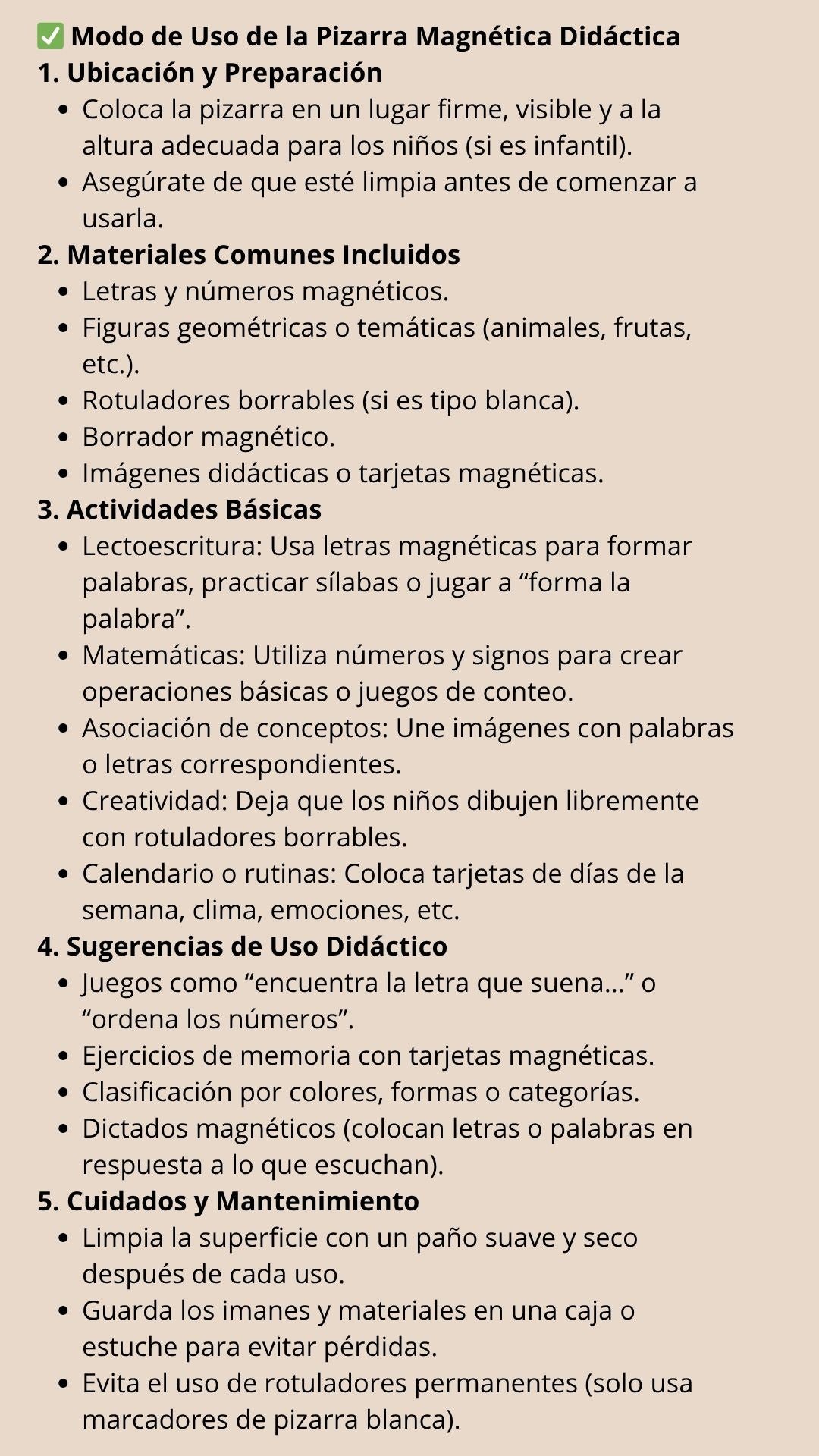 PIZARRA MAGNETICA DIDACTICA